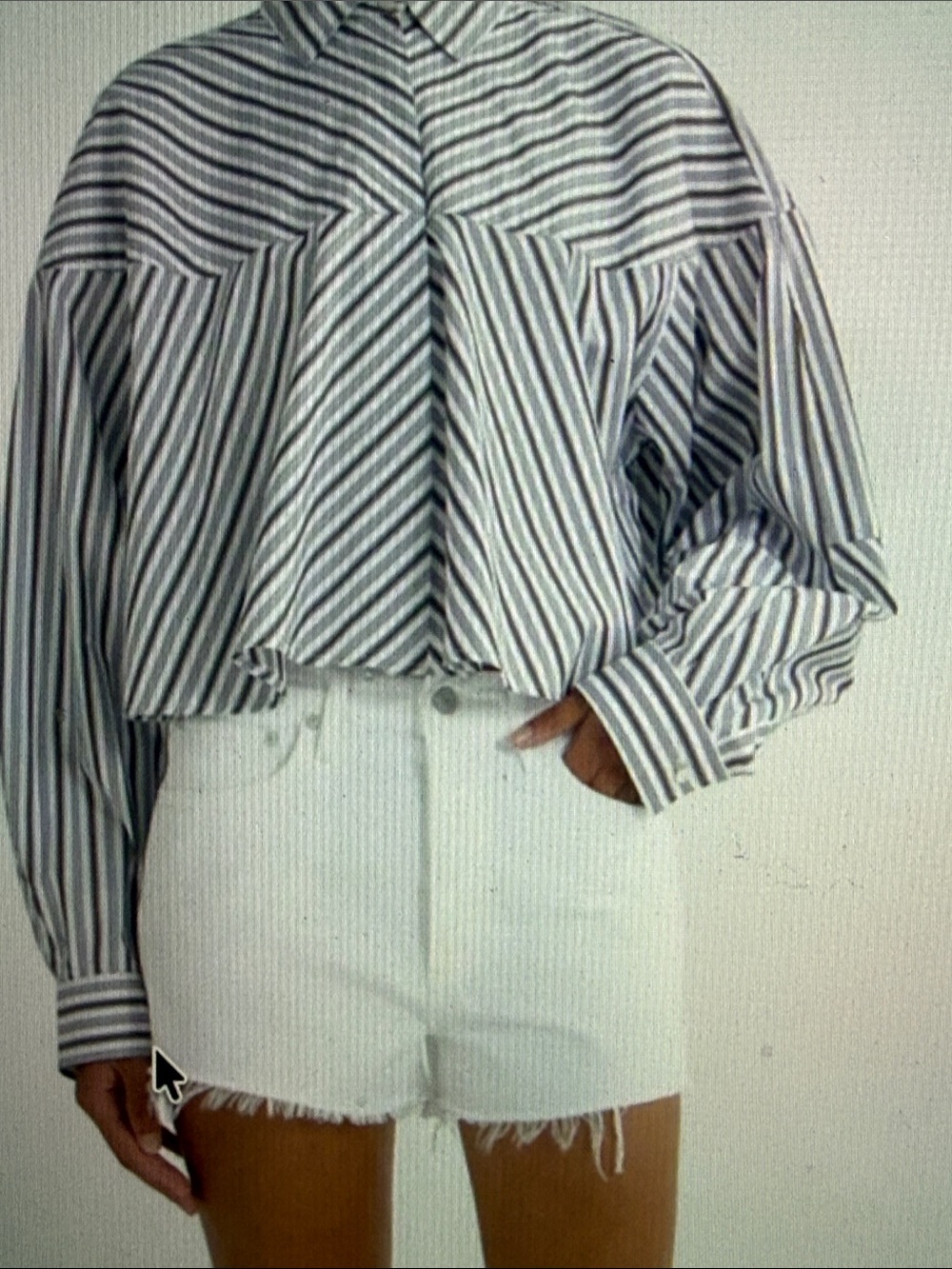 Agolde White Frayed Hem Denim Shorts